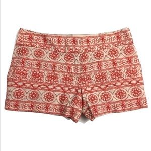 LOFT Orange Embroidered Shorts